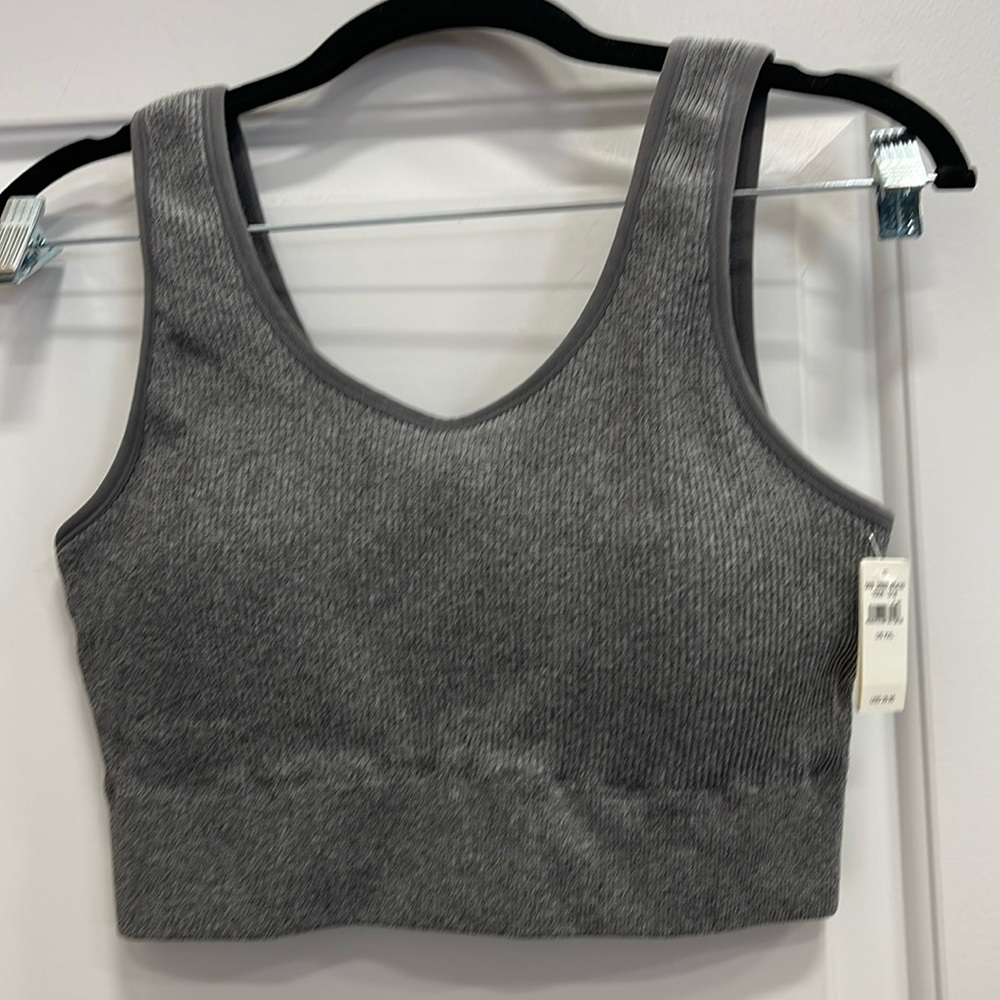 Aerie ribbes sports bra, grey, XXL, never worn